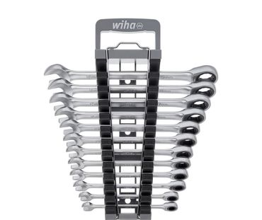 https://pim.wiha.com/wiha/volumes/Medien/onlineshop/30391_Combo_Ratchet_Wrench.jpg Wiha Ringratschen-Gabelschlüssel Set 12-tlg. in Halter (44665)