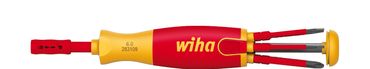 Wiha Schraubendreher mit Bit Magazin LiftUp electric Schlitz, Phillips, PlusMinus/Pozidriv mit 6 slimBits (38613)
