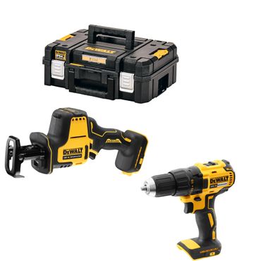 Dewalt Akku Kompakt-Säbelsäge 18V DCS369NT-XJ & Akku-Bohrschrauber DCD777N in TSTAK-Box