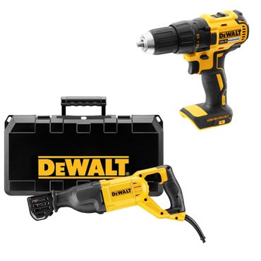 DeWALT Elektronik Säbelsäge DWE305PK-QS 1100 Watt,Transportkoffer & Akku-Bohrschrauber DCD777N