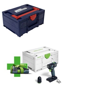 Festool Akku-Bohrschrauber TXS 18-Basic-3,0, 1x 3,0 Ah ohne Lader im Systainer &  Systainer³ M 187 blau / rot