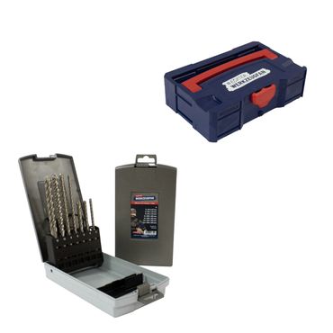 [Paket] Echter Werkzeugfan SDS-plus Bohrersatz Pro 4 Premium 7-tlg. & MINI-Systainer® T-Loc I blau / rot