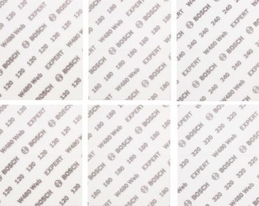 Bosch EXPERT W480 Web 1/4 Handschleifblatt-Set, 115 x 140 mm, 6-tlg.