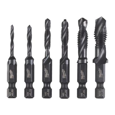 Milwaukee 1/4" HEX HSS-G Kombi-Gewindebohrer-Set 6-tlg.