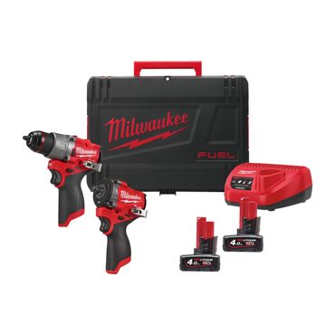Milwaukee M12 FUEL Power Pack M12FPP2X2-402X: M12 FPD2-0 + FCIWF12G3, 2x 4,0 Ah