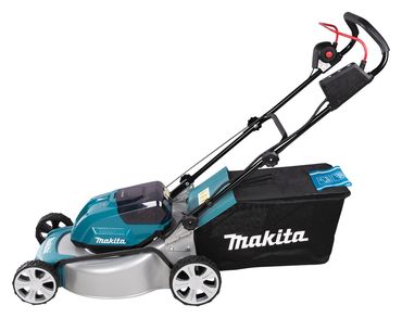 Makita Akku-Rasenmäher DLM463PT2, 2x18V, 2x 5,0 Ah und Doppelladegerät