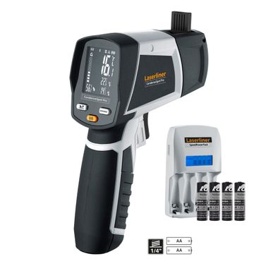 Laserliner Klima-/Feuchte-/Temperaturmessgerät-Set CondenseSpot Pro + Akkus + Lader