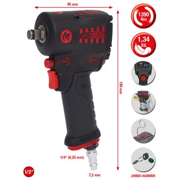 KS Tools Hochleistungs-Druckluft-Schlagschrauber 1/2" miniMONSTER 1.390 Nm