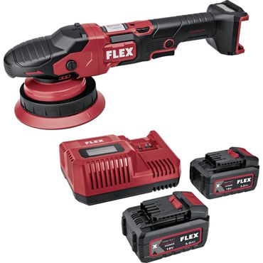 Flex Akku-Exzenterpolierer mit Zwangsrotation XCE 8 150 18-EC Set, 2x 5,0 Ah und Ladegerät