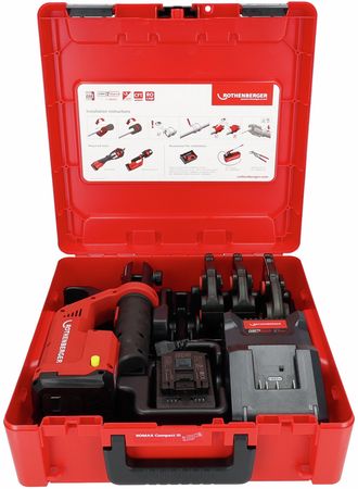 Rothenberger Akku-Pressmaschine ROMAX 4000 Set M15-22-28 mm, 4 Ah, EU AMPShare