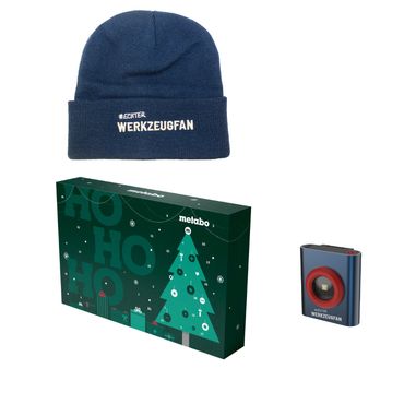 Metabo Adventskalender Zubehör 2024, LightPod 500R & Strickmütze 