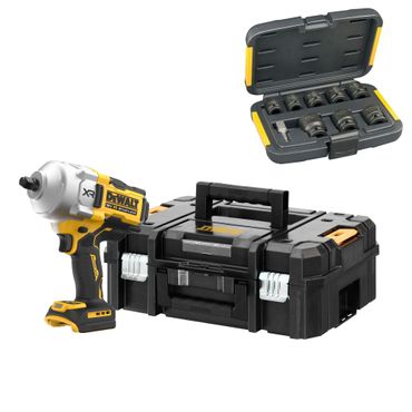 DeWALT Akku-Schlagschrauber DCF961NT, 1/2",18V ohne Akku und Ladegerät + DeWALT Nüsse Set 9-tlg DeWALT Akku-Schlagschrauber DCF961NT, 1/2",18V ohne Akku und Ladegerät + DeWALT Nüsse Set 9-tlg