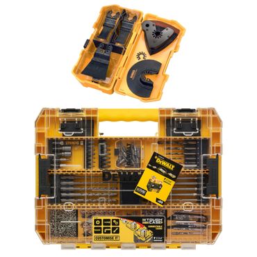DeWALT Zubehör-Paket: Multitool-Zubehör 8-teilig + DeWALT Bit und Bohrer-Set 85-tlg. im Tough Case