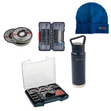 Bosch Zubehör-Set: STARLOCK i-BOXX Pro-Set +  Stichsägeblatt-Set + Trennscheibe 125 mm Standard for Inox Rapido + Isolierflasche
