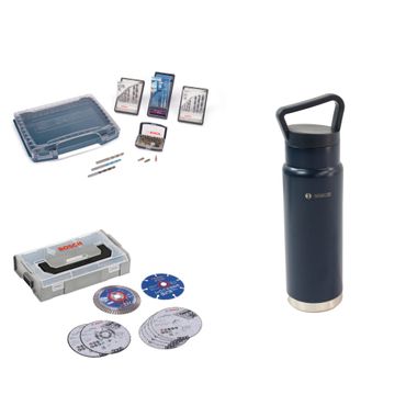 Bosch Robust Bohrer-Set + i-BOXX 53 + Trennscheiben 76 mm Aktionsset + Mini L-Boxx + Isolierflasche