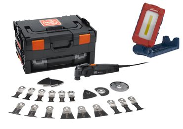 Fein Multimaster MM 500 Plus Black Edition mit Zubehör  + EW Akku-Arbeitsleuchte Pocket 600R