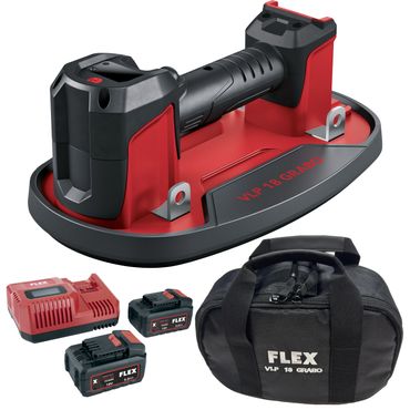 Flex Akku Plattensauger GRABO VLP 18.0 C in Tasche + Flex Akku Starter-Set P-Set 55 R