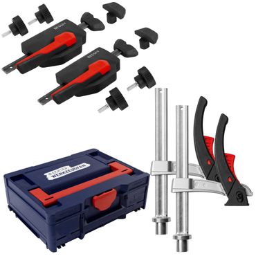 Bessey Spanntisch-Set 1: 1x WNS-Set-MFT + 1x TW20-15-8KLI-SET + EW Systainer³ M 137 blau / rot