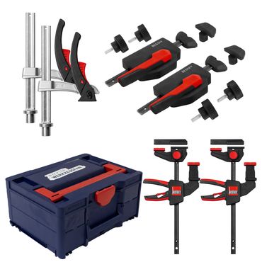 Bessey Spanntisch-Set 2: 1x WNS-Set-MFT + 1x TW20-15-8KLI-SET + +EZR15SET + EW Systainer³ M 187 blau / rot