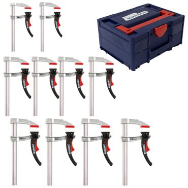 Bessey Hebelzwinge KliKlamp-Set 2: 2x KLI16 + 4x KLI20 + 4x KLI25 + EW Systainer³ M 187 blau / rot