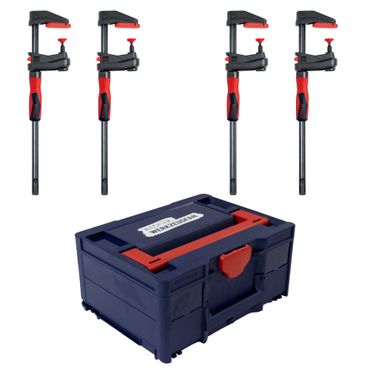 Bessey Getriebezwinge GearKlamp-Set 2: 4x GK15 + EW Systainer³ M 187 blau / rot