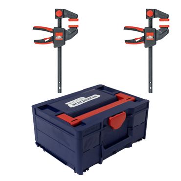 Bessey Einhandzwingen-Set 3: 2x EZL15-8 + EW Systainer³ M 187 blau / rot