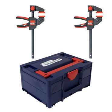 Bessey Einhandzwingen-Set 4: 2x EZM15-6 + EW Systainer³ M 187 blau / rot