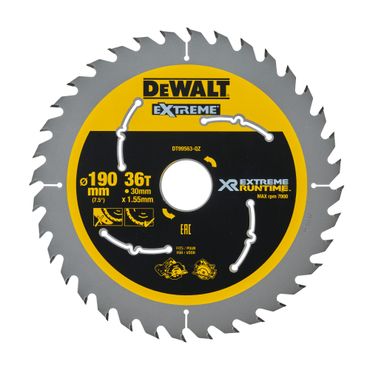 DeWALT Kreissägeblatt XR Extreme Runtime 190/30 mm 36 WZ/FZ, DT99563