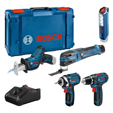 Bosch Maschinen-Set 12 V: GSR 12V-15/GOP 12V-28/GDR 12V-105/GSA 12V-14/GLI 12V-300 in XL-BOXX