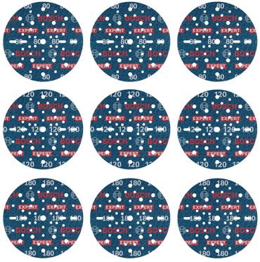 Bosch EXPERT O780 Folienschleifscheiben-Set, 150 mm, G80 (3x); G120 (3x); G180 (3x), 9-tlg.
