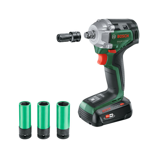 Bosch Akku-Drehschlagschrauber UniversalImpactDrive 18V-350 + 3 x Steckschlüssel