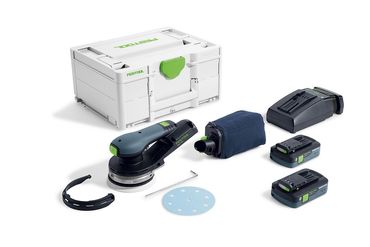 Festool Akku-Exzenterschleifer ETSC 2 125 4,0 I-Plus, 2x 4,0 Ah und Ladegerät im Systainer