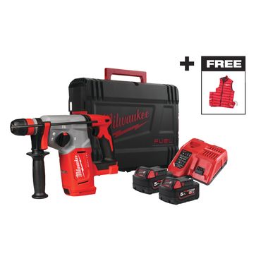 Milwaukee Akku-Kombihammer M18 BLHXMC-502C, 2x 5,0 Ah und Ladegerät  + Milwaukee Weste