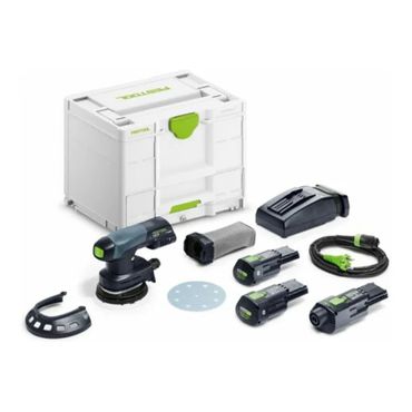 Festool Akku-Exzenterschleifer ETSC 125 3,0 I-Set, 2x 3,0 Ah und Ladegerät im Systainer