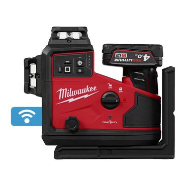 Milwaukee M12 3 x 360° Akku-Laser M12 A3PLO-401C, 1x 4,0 Ah und Ladegerät im Koffer