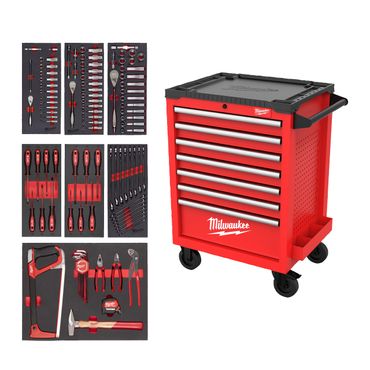 Milwaukee 131-teilig 27" / 69 cm TOOLGUARD Werkstattwagen mit Werkzeugbestückung