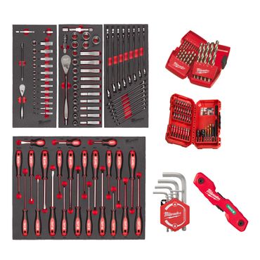 Milwaukee für Werkstattwagen 78 cm Bestücktes Einlagen-Set Universal 170-teilig