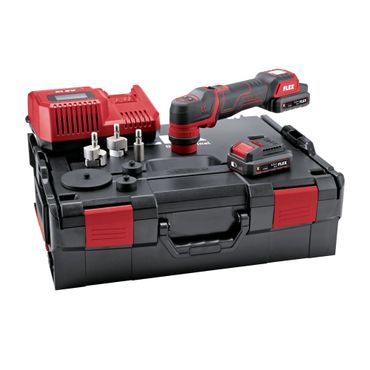 Flex Akku Polierer PXE 80 12-EC/2.5 SET, 12V, 2x 2,5 Ah und Ladegerät + Zubehör in L-BOXX 136
