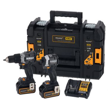 DeWALT Akku-Kombopack DCK200MM2T: DCD85M + DCF85M, 18V, 2x 4,0 Ah und LAdegerät in TSTAK McLaren