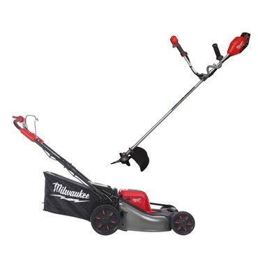 Milwaukee Akku-Rasenmäher FUEL M18 F2LM53-0 + Akku-Freischneider FUEL M18 FBCU-0, ohne Akku ohne Lader