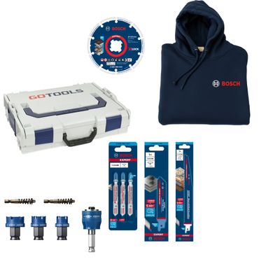 Gotools Bosch EXPERT-Set Metall & Bosch Zubehör Hoodie Größe L
