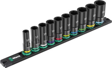 Wera 9660 Nuss-Magnetleiste B Impaktor Deep 1 Steckschlüsseleinsatz-Satz, 3