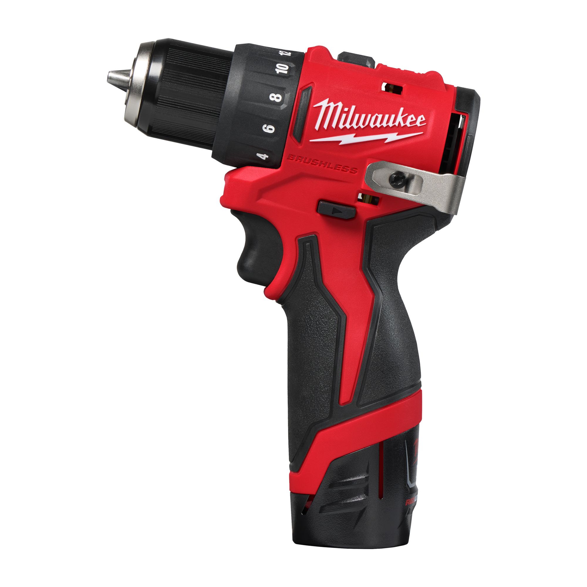 Milwaukee M12 Bürstenloser Akku-Bohrschrauber M12 BLDDRC, 1x 2,0 Ah und Ladegerät im Koffer