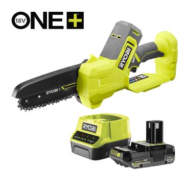Ryobi 18 V ONE+ Akku-Astsäge RY18PS15A-120, 15 cm Schwertlänge inkl. 1 x 2,0 Ah Akku und Ladegerät