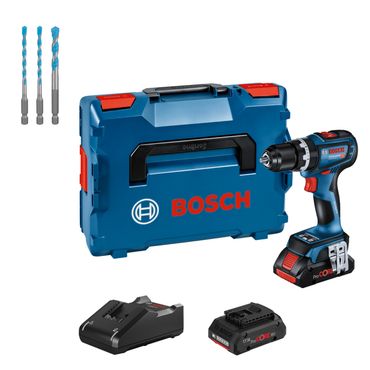 Bosch Akku-Schlagbohrschrauber GSB 18V-90 C, 2x 4,0Ah ProCore + Lader in L-BOXX + Bohrer-Set