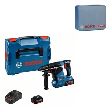 Bosch Akku-Bohrhammer GBH 18V-24 C (2x5,0 Ah + Lader) in L-BOXX & JBL-Box