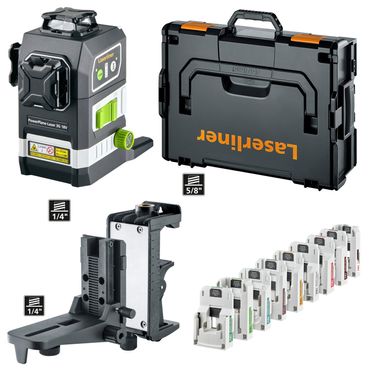 Laserliner 3x360°-Set PowerPlane-Laser 3G Multi-18V inkl. 7 Power-Adapter