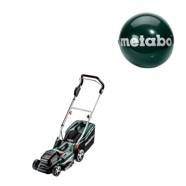 Metabo Akku-Rasenmäher RM 36-18 LTX BL 36 Solo ohne Akku und Lader + aufblasbarer Metabo Wasserball