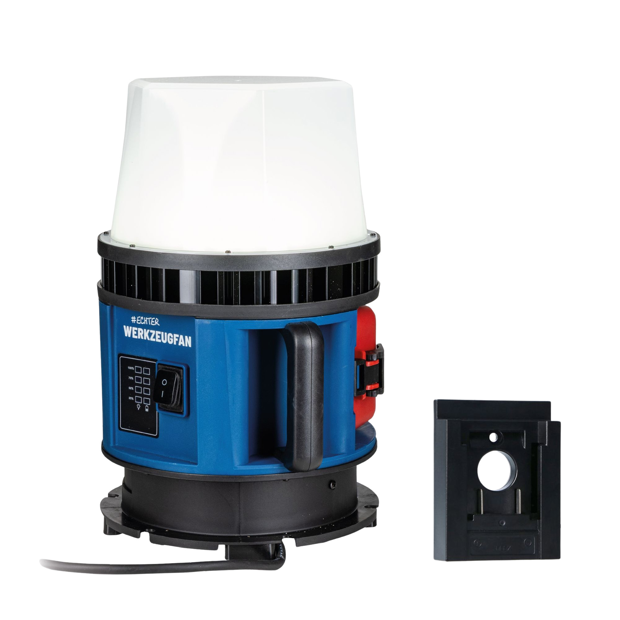 Echter Werkzeugfan LED Hybrid-Arbeitsleuchte 360° 12.000 Lumen, IP55 18V inkl. Flex Adapter