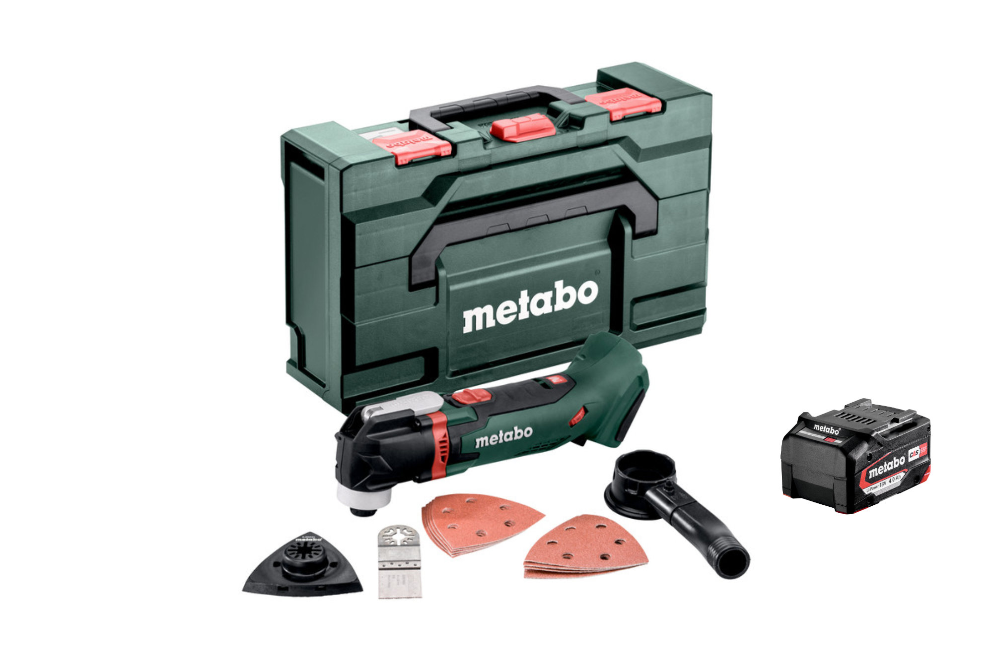 Metabo Akku-Multitool MT 18 LTX 18V +1 Metabo Akkupack 18V 4,0 Ah Li-Power Akku ohne Ladegerät in metaBox